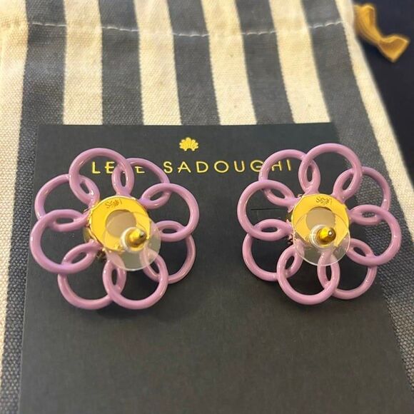 New! $125 Lele Sadoughi Marigold Button Earrings - Picture 6 of 9